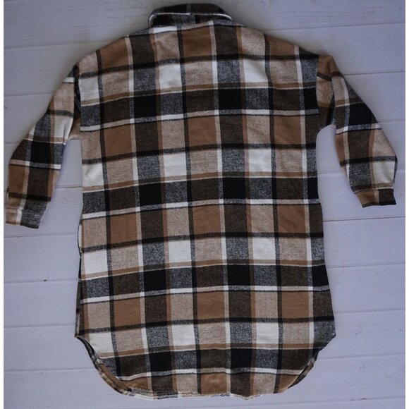 Women’s Long Sleeve Plaid Shirt Jacket - Size L - Picture 6 of 6
